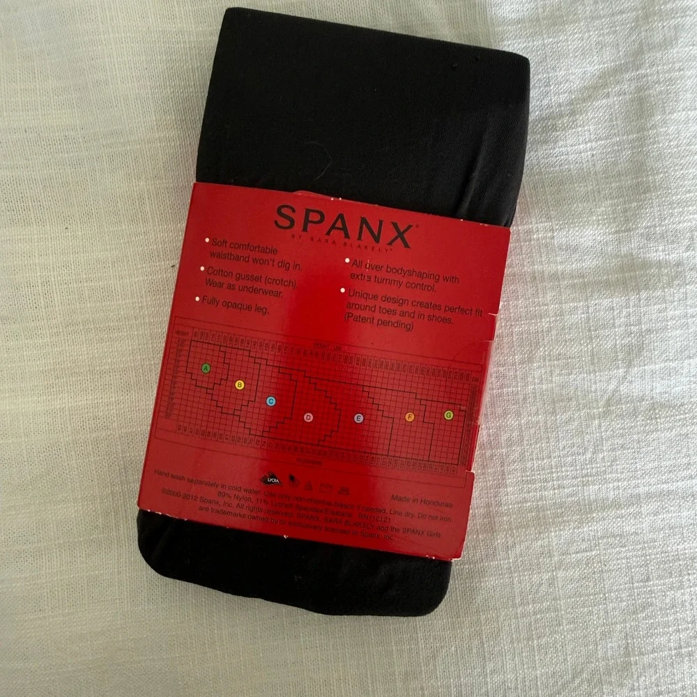 Spanx Tight-End Tights Black Original Bodyshaping Opaque Hosiery 1280 Size C